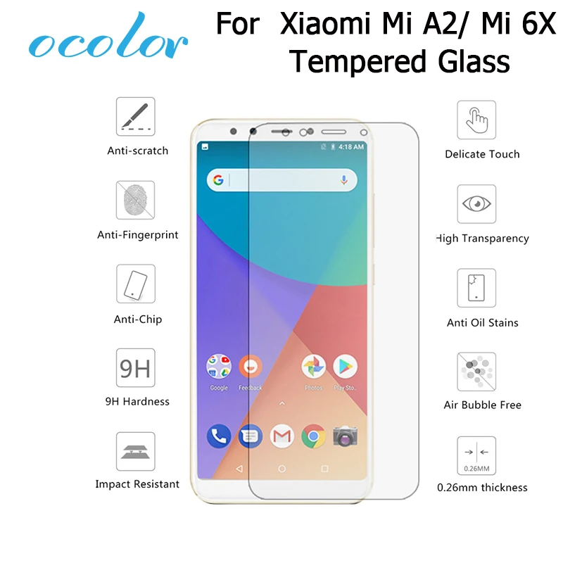 Ocolor для Xiaomi Mi A2 Сталь Закаленное Защитная пленка для стекла Замена Экран гвардии для Xiaomi Mi 6X мобильный телефон фильм Стекло