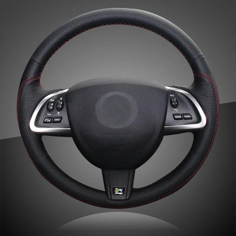 

Hand Sewing Auto Braid On The Steering Wheel Cover for Jaguar XF XF S XF Sportbrake 2014 2015 Car Leather Steering Wheel Cover