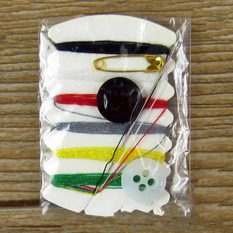 

Pocket Needles Stitches Buttons Sewing Kit Thread Travel Pins Box Mini