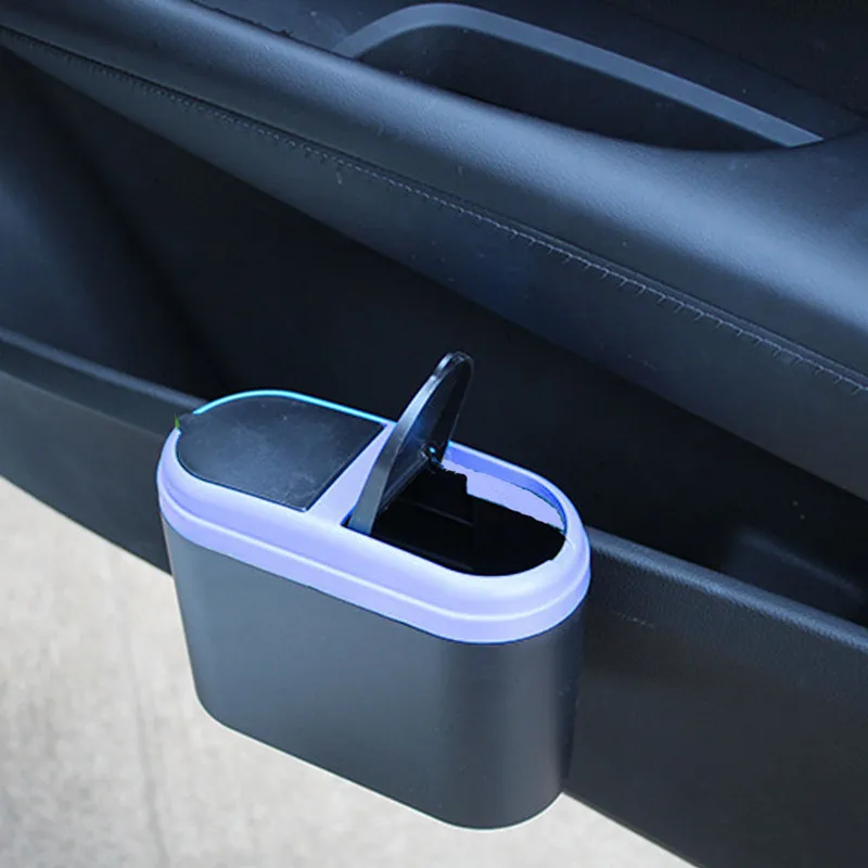 

Car Double-Opening Trash Car Interior Debris Bucket Press Flip Trash Can With Lid Storage Box Order 1k Pcs Can Be Custom Logo