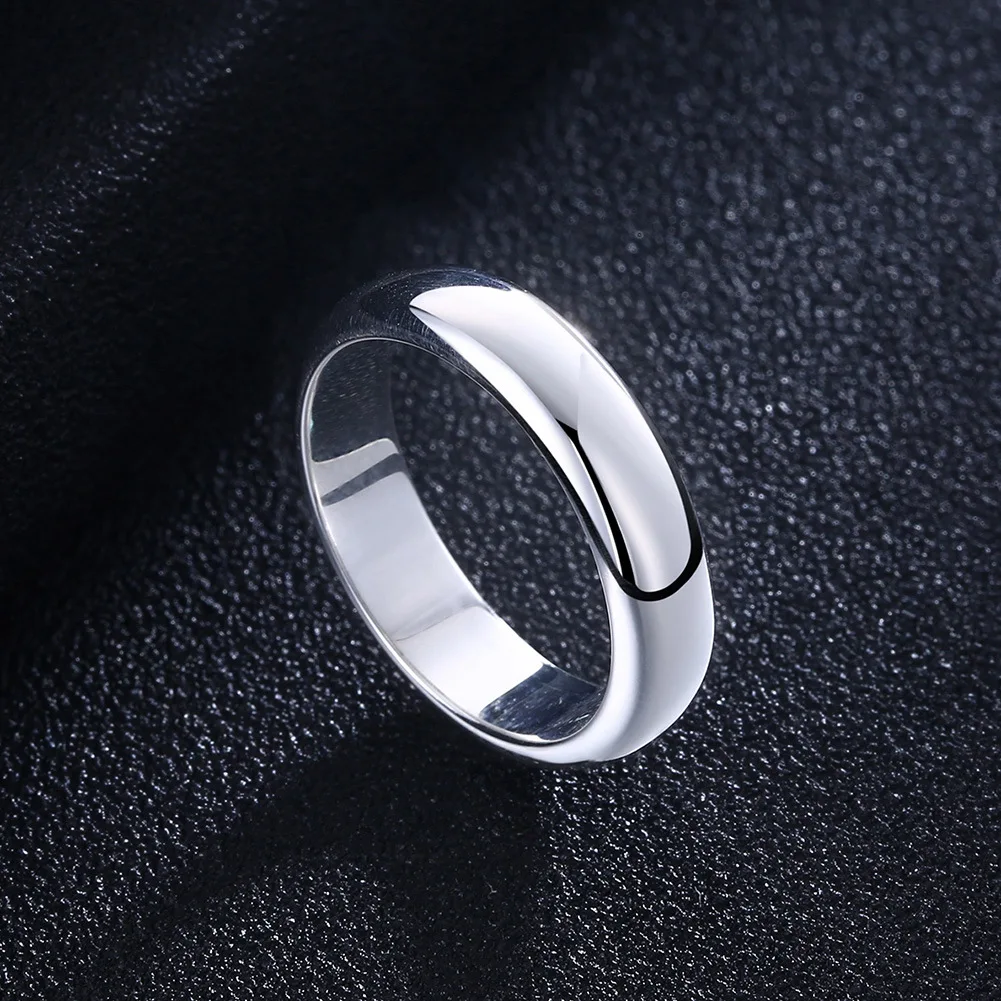 

Plain Ring S925 Pure Silver Contracted Circle Sterling Silver Ring Crystals Ring For Women Luxury Charm Love Ring Engagement