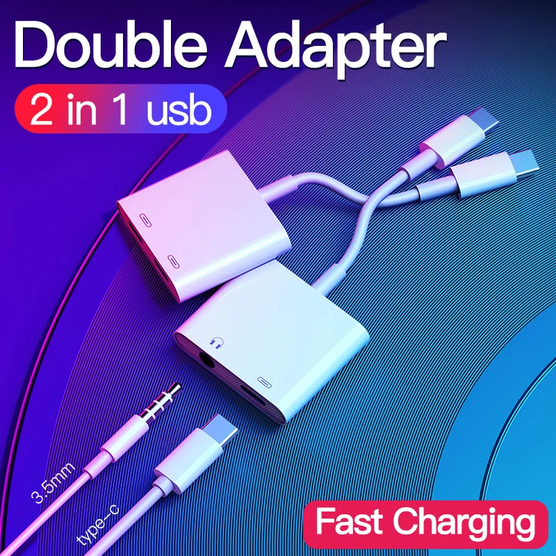 

Msvii USB Type C to 3.5mm Jack Adapter For Xiaomi For Huawei Type-C Charging Cable 2 in 1 Earphone Cable Converter