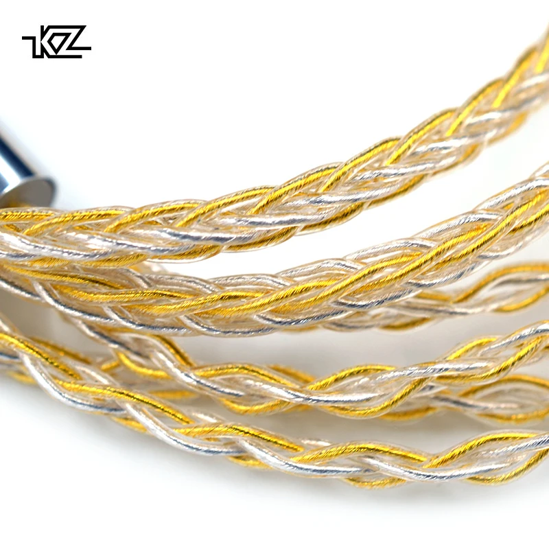 

Kz Earphones Gold Silver Mixed Plated Upgrade Cable Headphones Wire For Original CCA C10 C16 ZS10 Pro As10 A10 Zsn Pro 2 pin