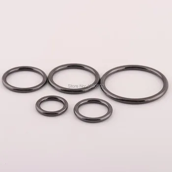 

10pcs/lot inner diameter 15/24/30/35/40mm Black Color O ring Bag Belt Garment Rings Diy Accessories