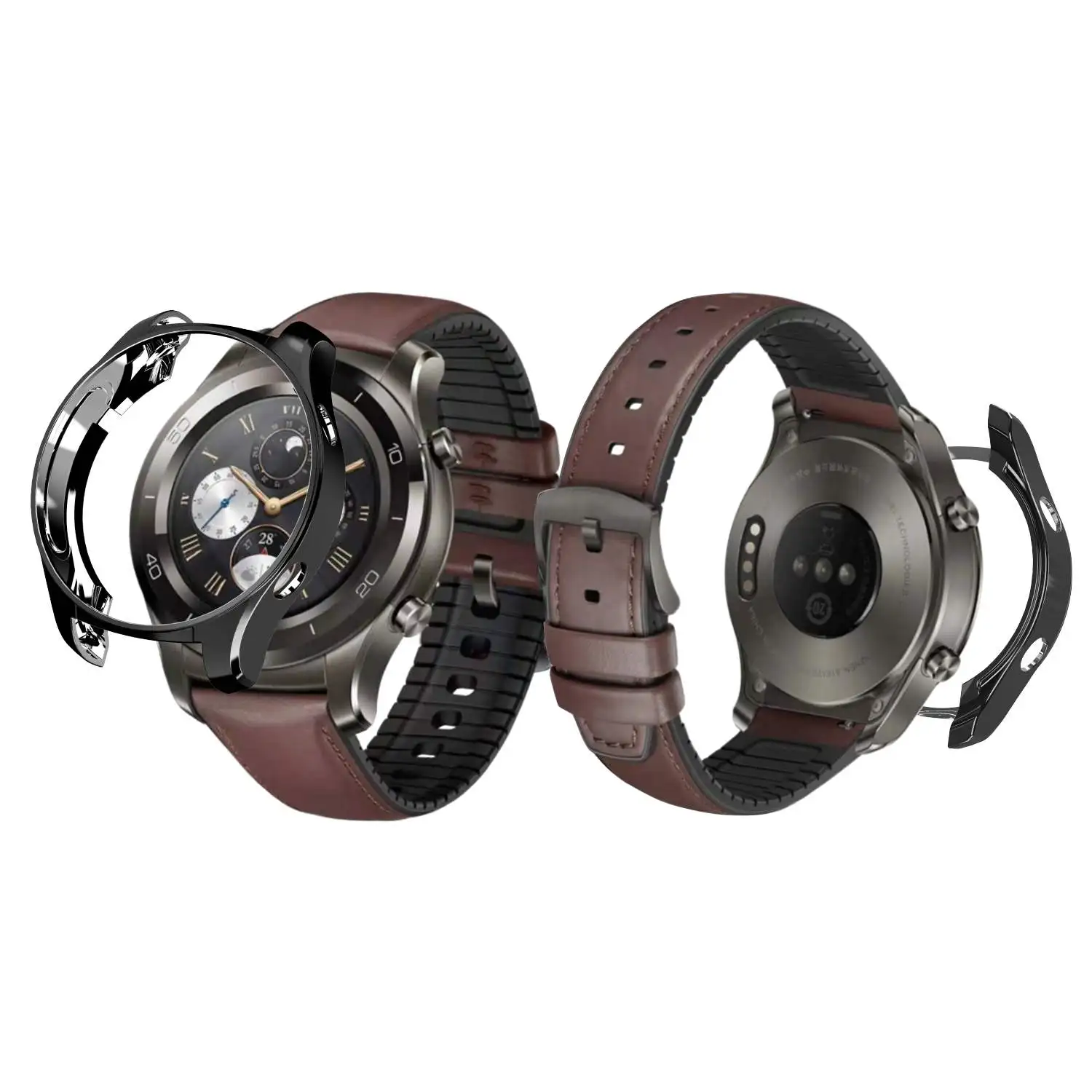

Watch Cover Case Cover for Huawei Watch 2 Pro Smartwatch Bracelet Metal Color Electroplate TPU Shatter-resistant Soft Shell