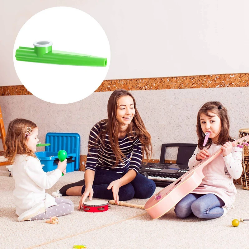 24 шт пластиковый Kazoo s 8 красочный музыкальный инструмент хороший компаньон для
