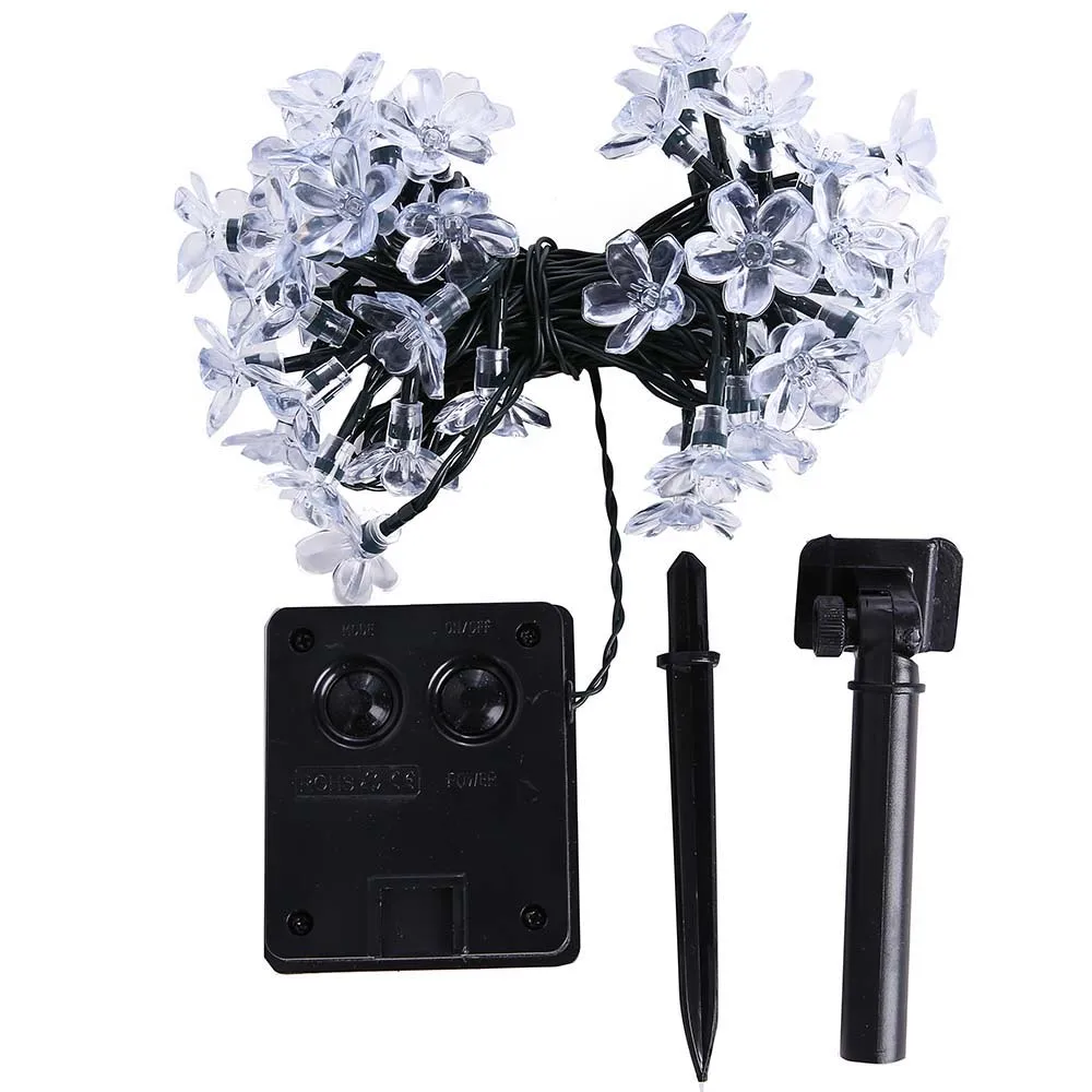 50 Leds 7M Plum Blossom Solar Lamp LED String Fairy Light Power Garland Garden Christmas Decor For Outdoor | Освещение