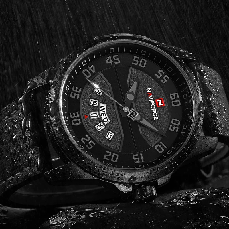 New Top Luxury Brand NAVIFORCE Men's Fashion Casual Watches Men Quartz Clock Man Leather Strap Army