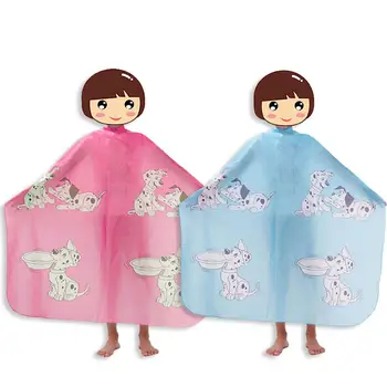 

Children Cartoon Waterproof Hairdressing Gown Salon Barber Hair Dyeing Haircutting Wrap Apron Soft Cloth Styling Random Color
