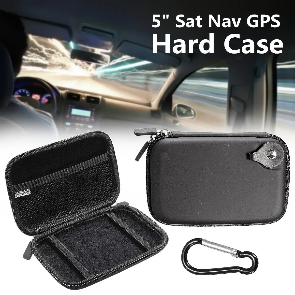 

5 Inch Black Hard Shell EVA Sat Nav GPS Storage Case Cover Carry Waterproof Bag for Tom/Tom GO 5100 5000 510 500