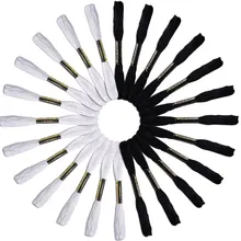 24 мотки для вышивки крест иглы плетеные браслеты(белый и черный