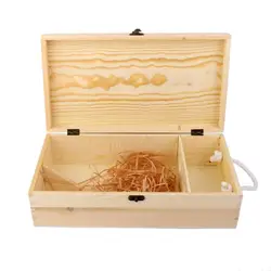 Двойная переноска деревянная коробка для винной бутылки Подарочное украшение