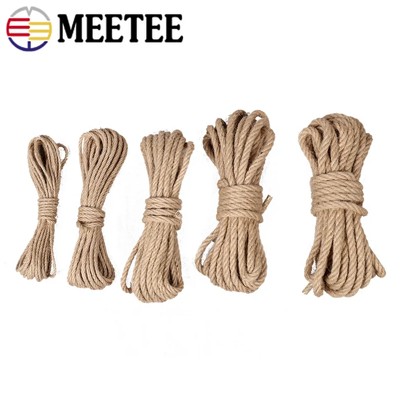 Meetee 5 м/10 м 4 мм 12 пеньковая веревка в комплекте джутовые верёвки DIY ручной работы