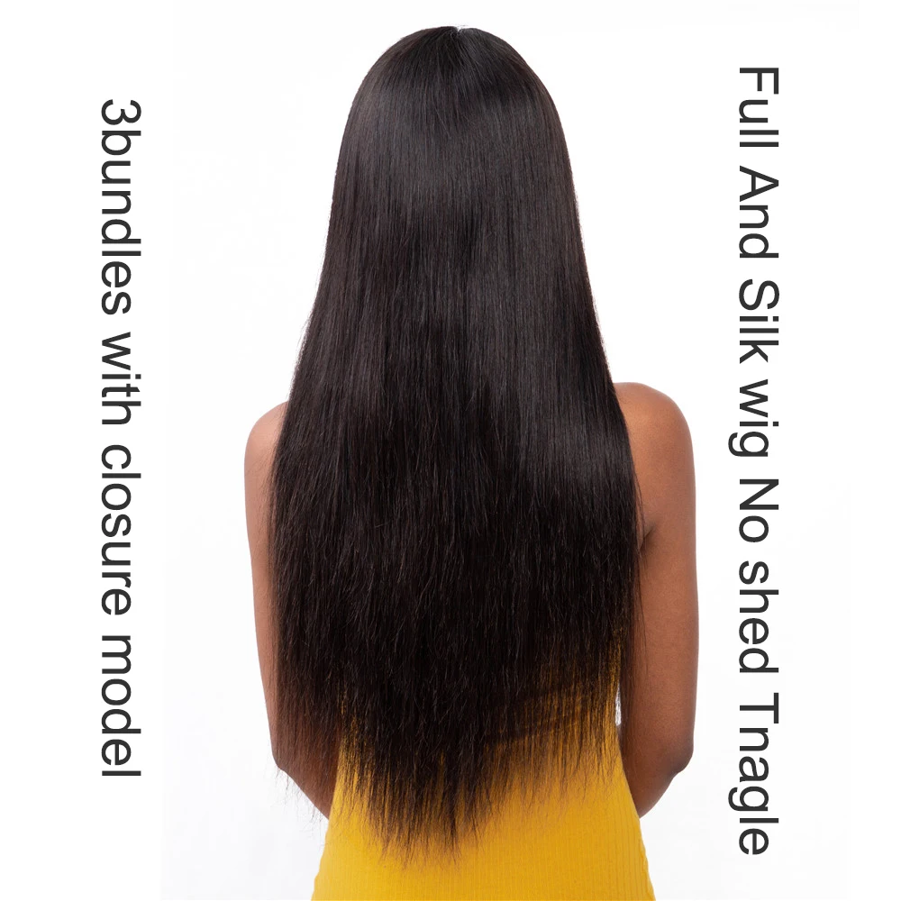 Перуанские пучки волос с 360 Кружева Фронтальная застежка 4 шт предварительно выщипать прямые человеческие волосы парик с завивкам может сделать полный парик