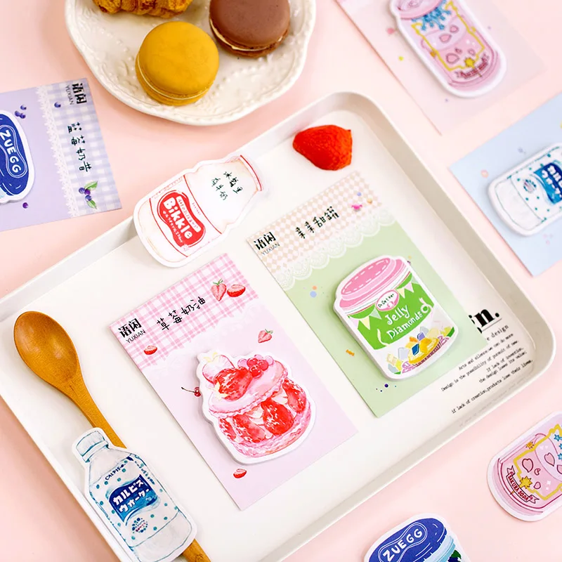 30 листов Kawaii торт блокноты для записей милые Липкие заметки Творческий напиток