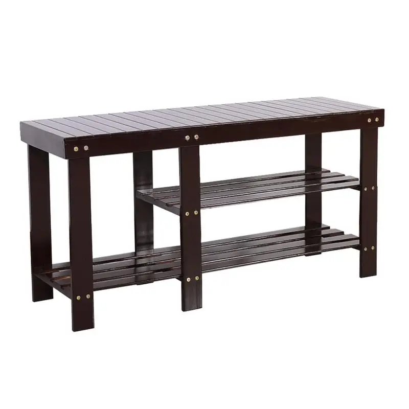 

90cm Strip Type Bamboo Stool Shoe Rack With Boots Compartment Storage Space Dual Purpose Shoe Rack Living Room Decoration