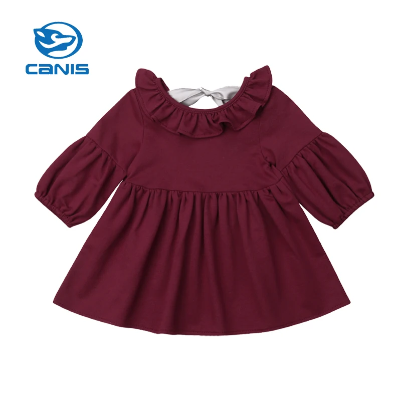 CANIS 2019 New Fashion Toddler Kids Baby Girls Long Sleeve Solid Bow Tops T-shirt Short Clothes 0-3T | Детская одежда и обувь