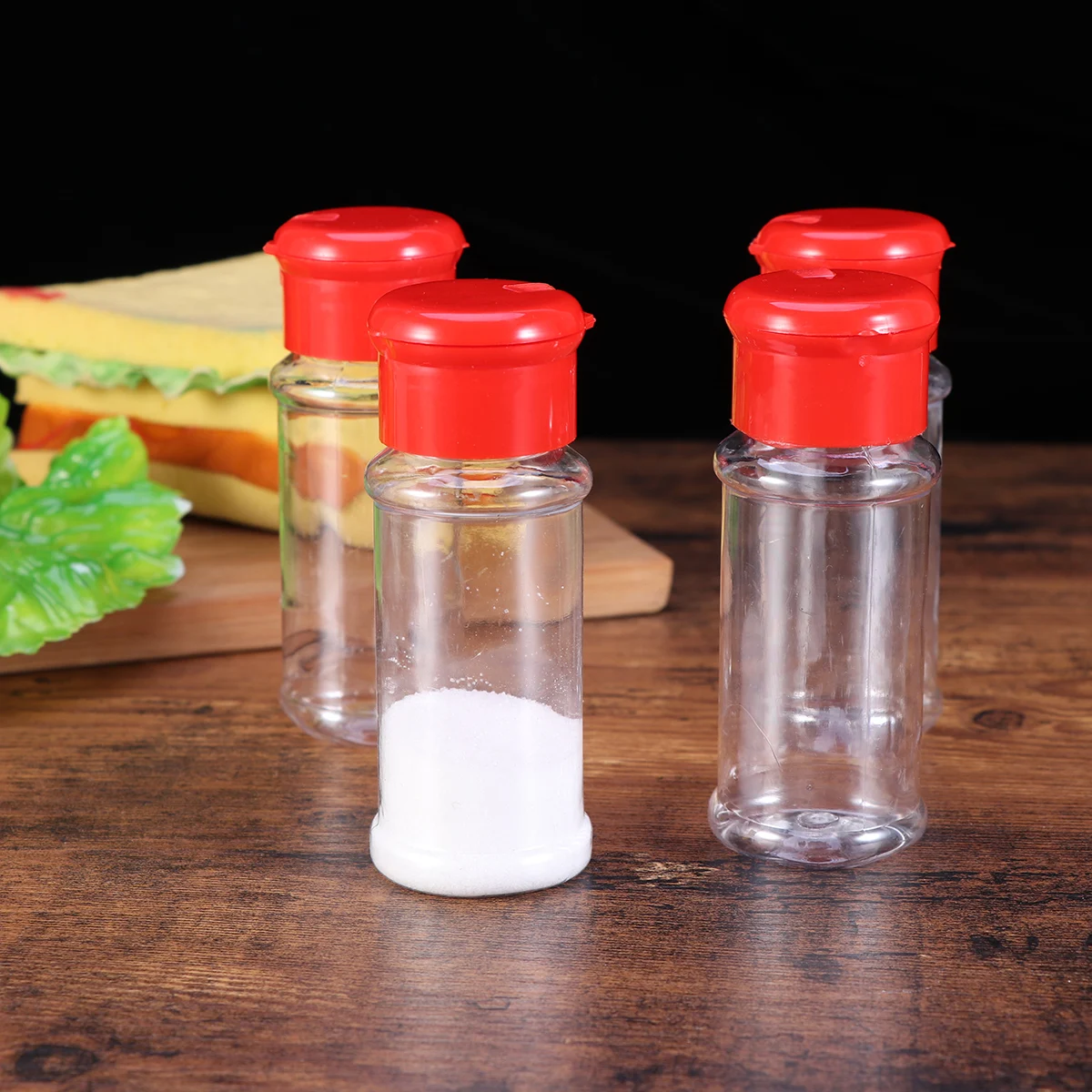 12pcs Plastic Seasoning Bottle Spice Pot Pepper Shakers Salt Jar
