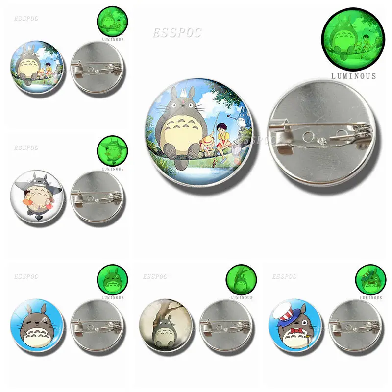 

Japanese Cute Cartoon My Neighbor Totoro Round Glass Brooch Badge Anime Dome Brooch Cosplay Jewelry Accessories Women Girls Gift