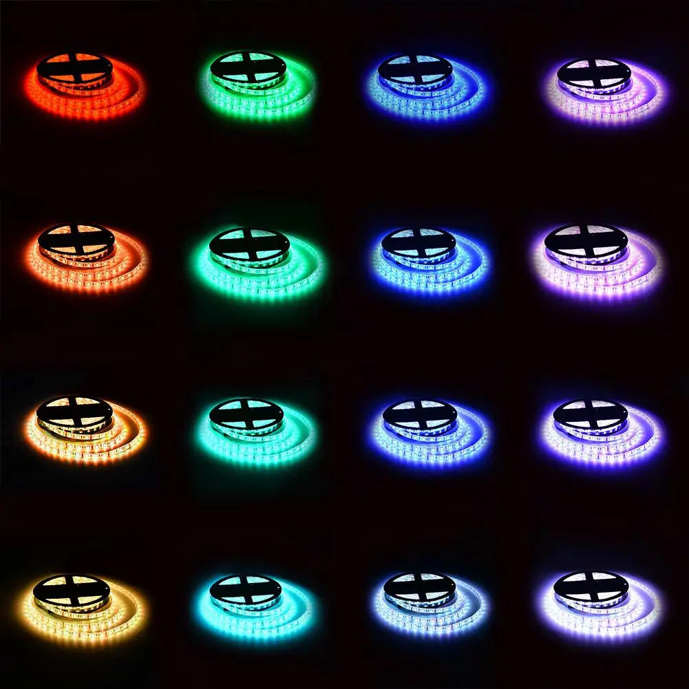 Adeeing 5 м IP65 SMD 3528 Водонепроницаемый 300 светодиодный s RGB Цвета изменения Светодиодные полосы света+ 24-кнопочный пульт Управление+ адаптер Светодиодные ленты лампы