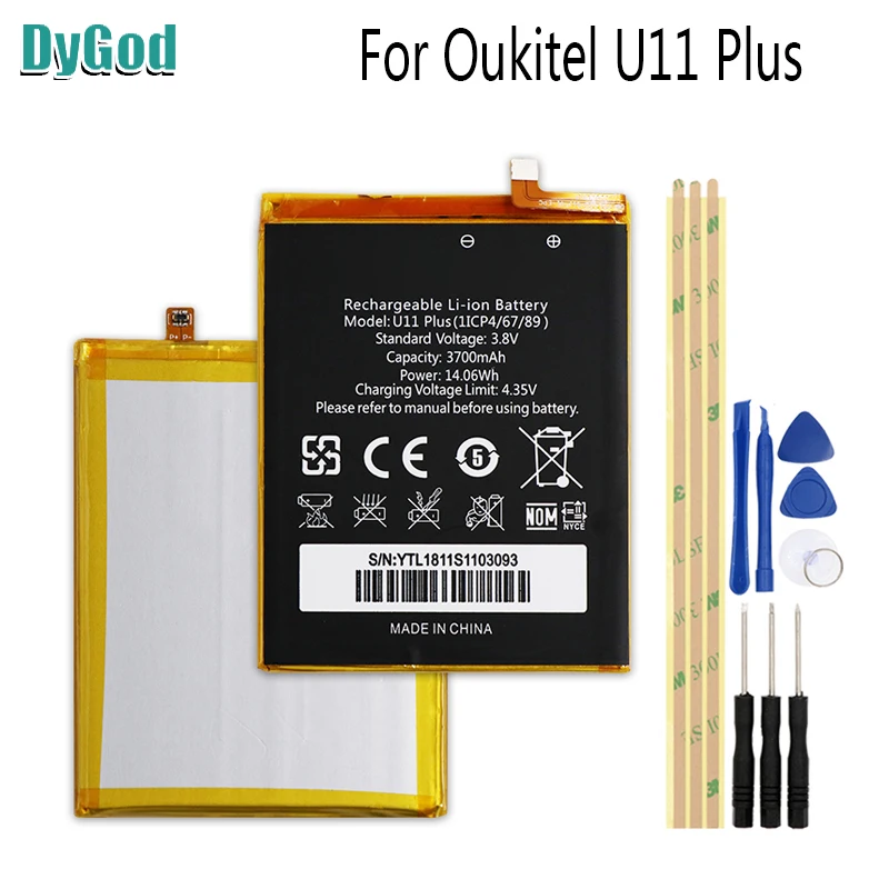 DyGod 3700mAh для Oukitel U11 Plus Экстрим Замена батареи Bateria телефона +