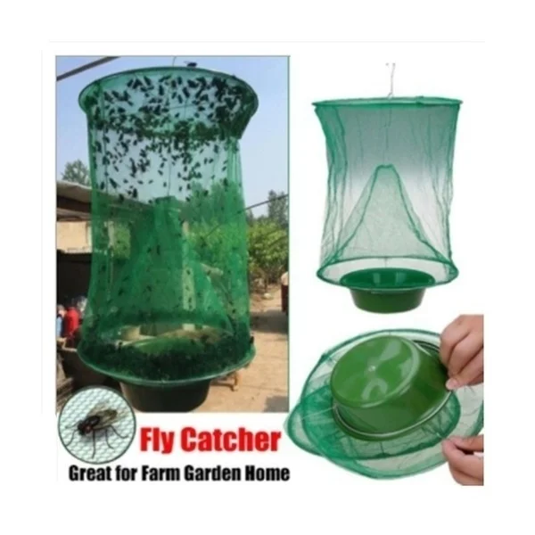 

1PCS Pest Control Reusable Hanging Fly Catcher Killer Flies Flytrap Zapper Cage Net Trap Garden Home Yard Supplies