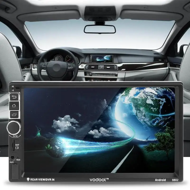 VODOOL 2 Din 7in TFT Touch Screen Auto GPS Tracker Quad-core Android 7.1 Bluetooth Auto GPS Navigat