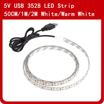 

50/100/200cm USB Led Strip Light 5V 3528 Waterproof Flexible Laptop Computer Cabinet LCD Monitor Mon Tablet TV Backlight Strip