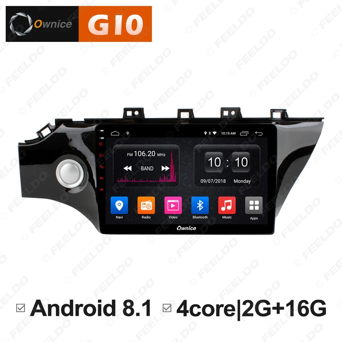 Sale FEELDO 10.1" Android 6.0 4-Core/DDR3 1G/16G/Support 4G Dongle Car Media Player With GPS/FM/AM RDS Radio For K2 2017 1