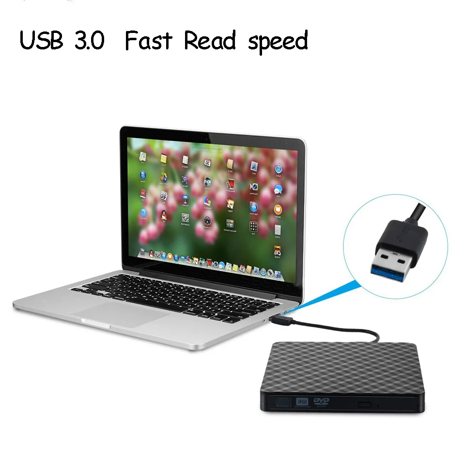 Внешний USB 3,0 CD DVD Встроенная память SVCD записывающее устройство DVD RW горелки плеер оптический привод для Mac/PC/Apple ноутбук/OS/оконные рамы