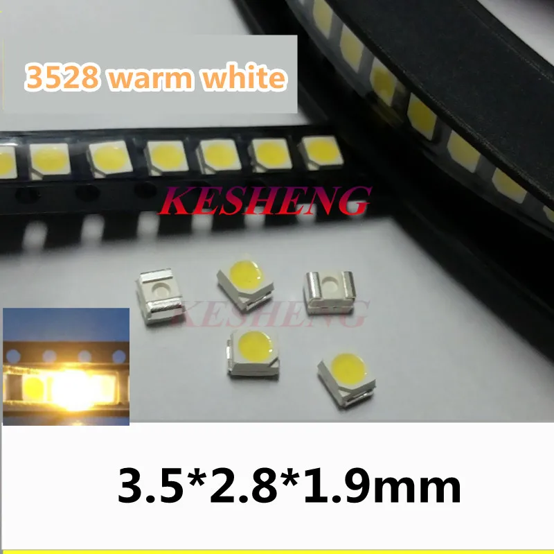 1000 шт. 1210 SMD SMT 3528 светодиодный светильник с теплым белым светом лампа бусинами чип