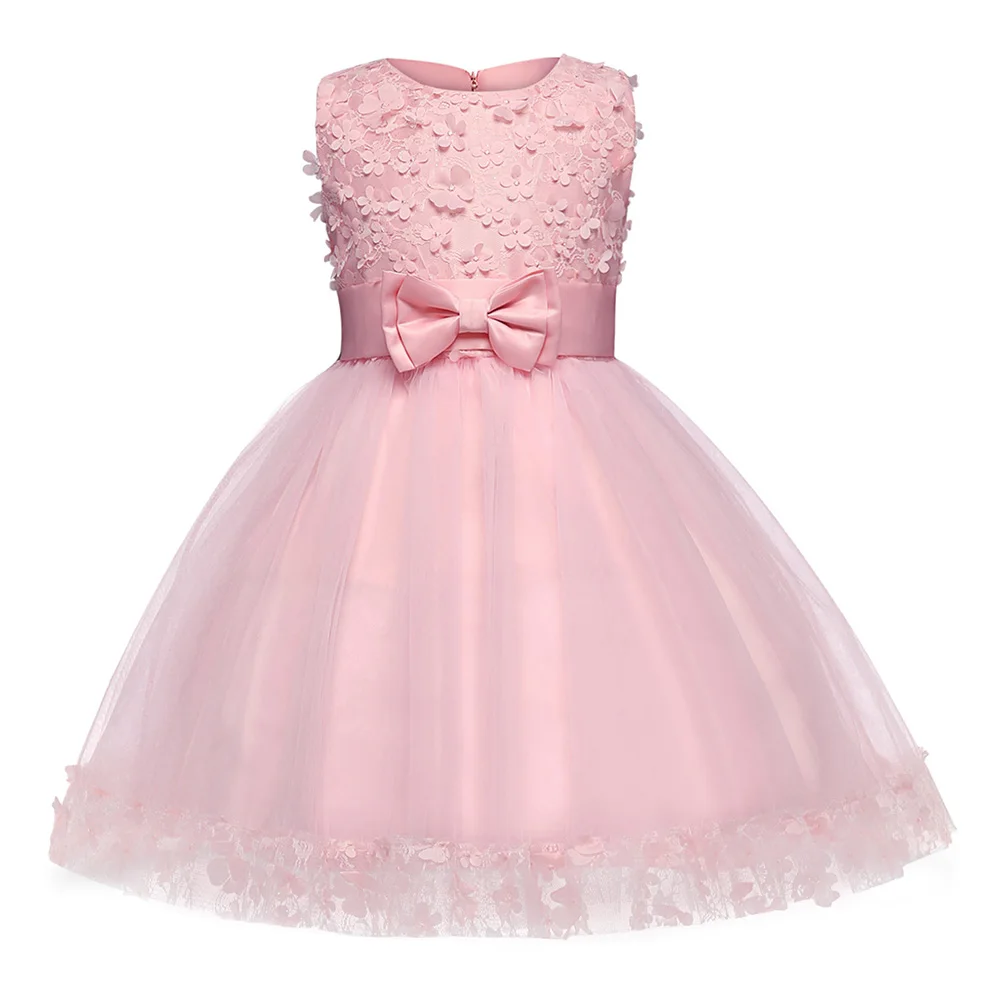 

AmzBarley Toddler Girl Princess Dress Floral Bowknot Ball Gown Elegant Wedding Party Prom Children Lace tutu dress Clothing