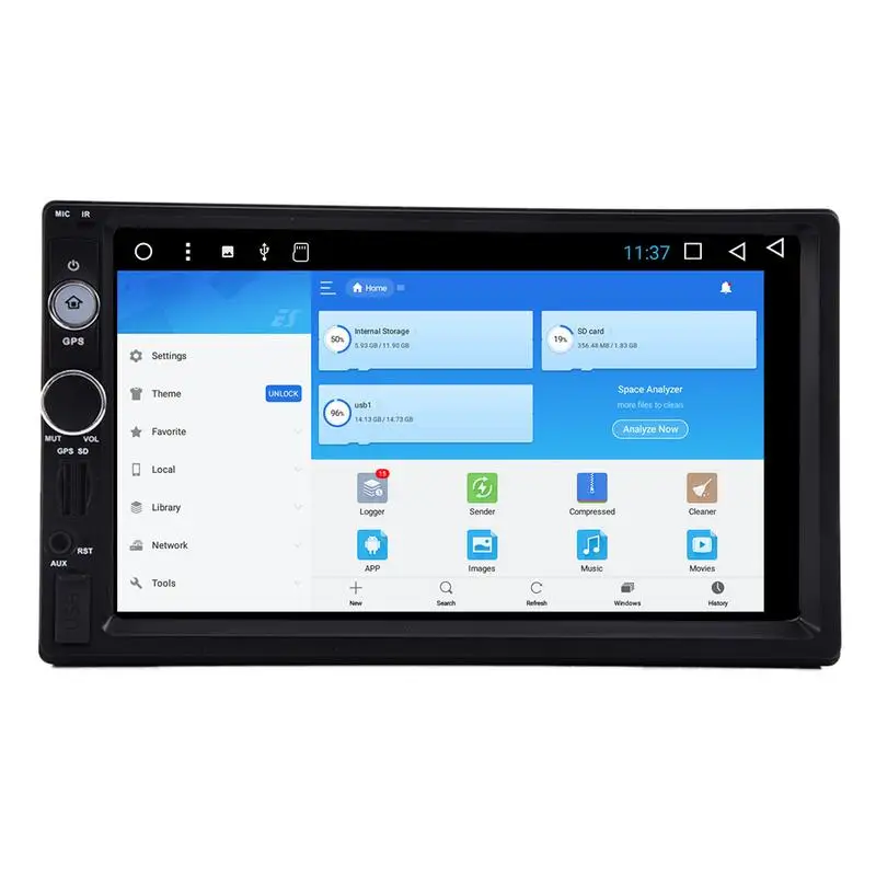 

Android 7.1 7 Inch Touch Screen Car Bluetooth Mp5 Player Car Navigation Stereo 2-DIN In Dash Radio USB Rear Camera Built-in WiFi