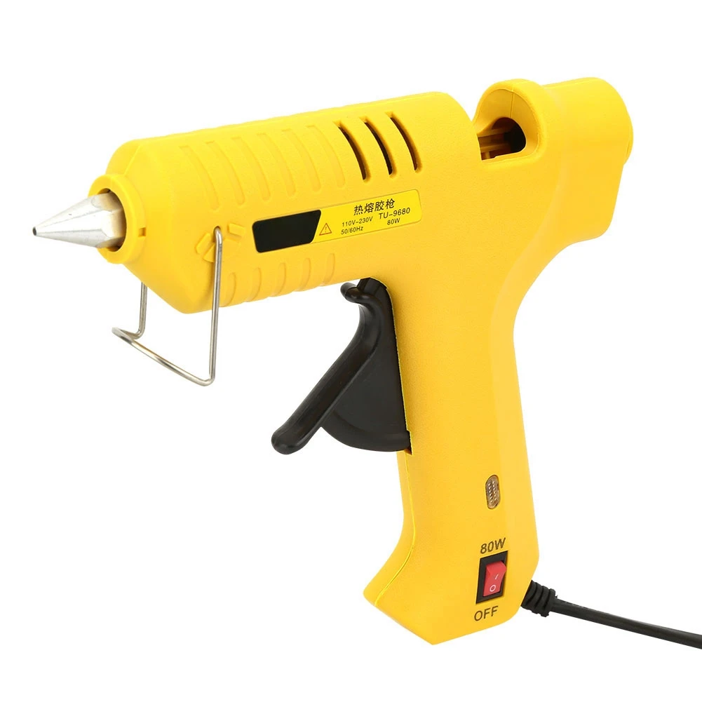 

80W Hot Melt Glue Gun High Temperature Heater Repair Tool Heat Gun EU Plug 110V-230V TU-9680 for Big Glue Sticks EU Plug