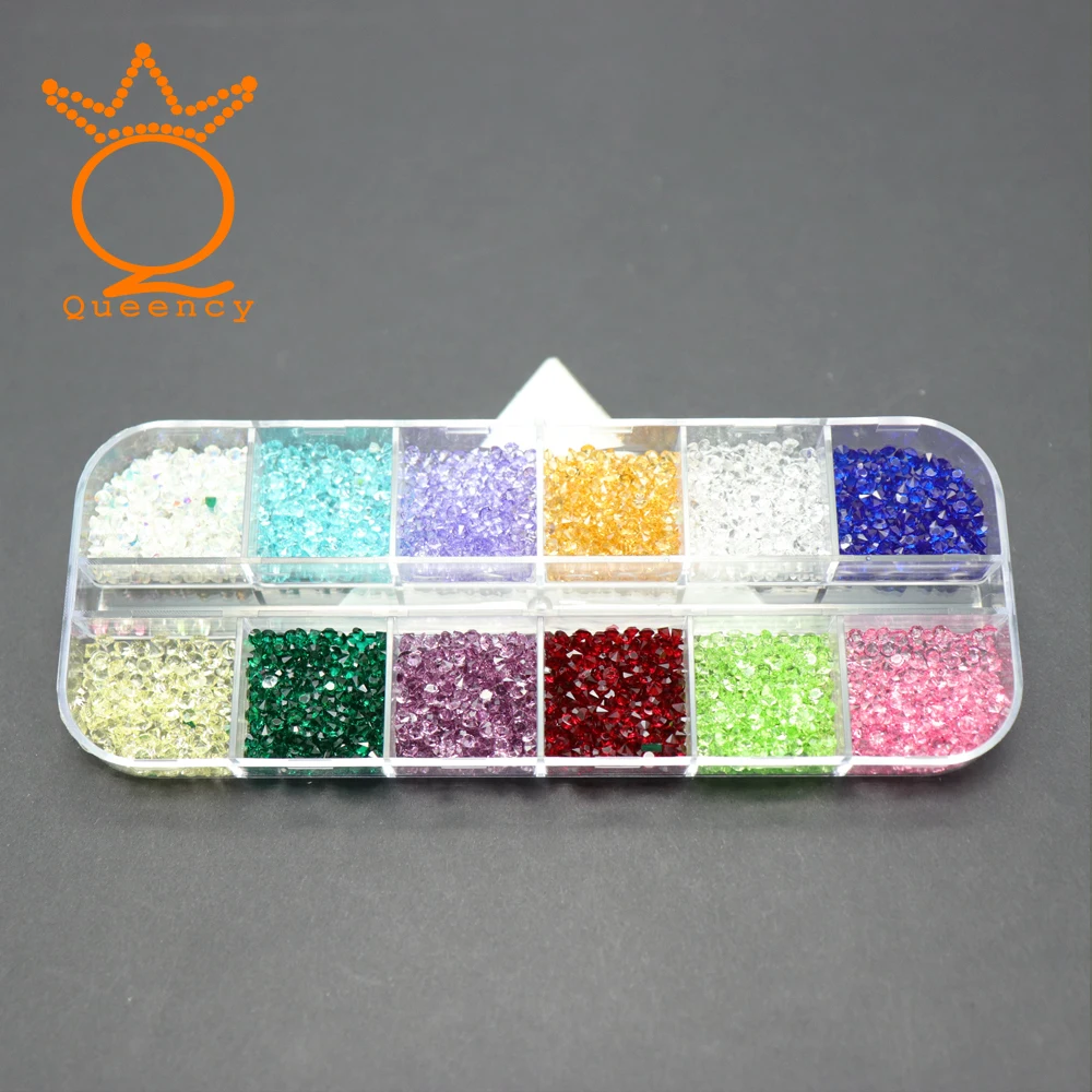 

Mixed Color 12 Boxes DIY Rhinestones Stickers PointBack Nail Decorations Sequins Gem Caviar Rhinestone Acrylic Nail Accessories