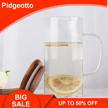 650 мл бамбука крышка офисная чашка боросиликатного жар-устойчивость к высокой температуре не содержащее свинец стекло чашки ручной работы цветок чашка с ручкой