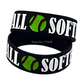 

300pcs Baseball Softball Wide wristband silicone bracelets free shipping by FEDEX A