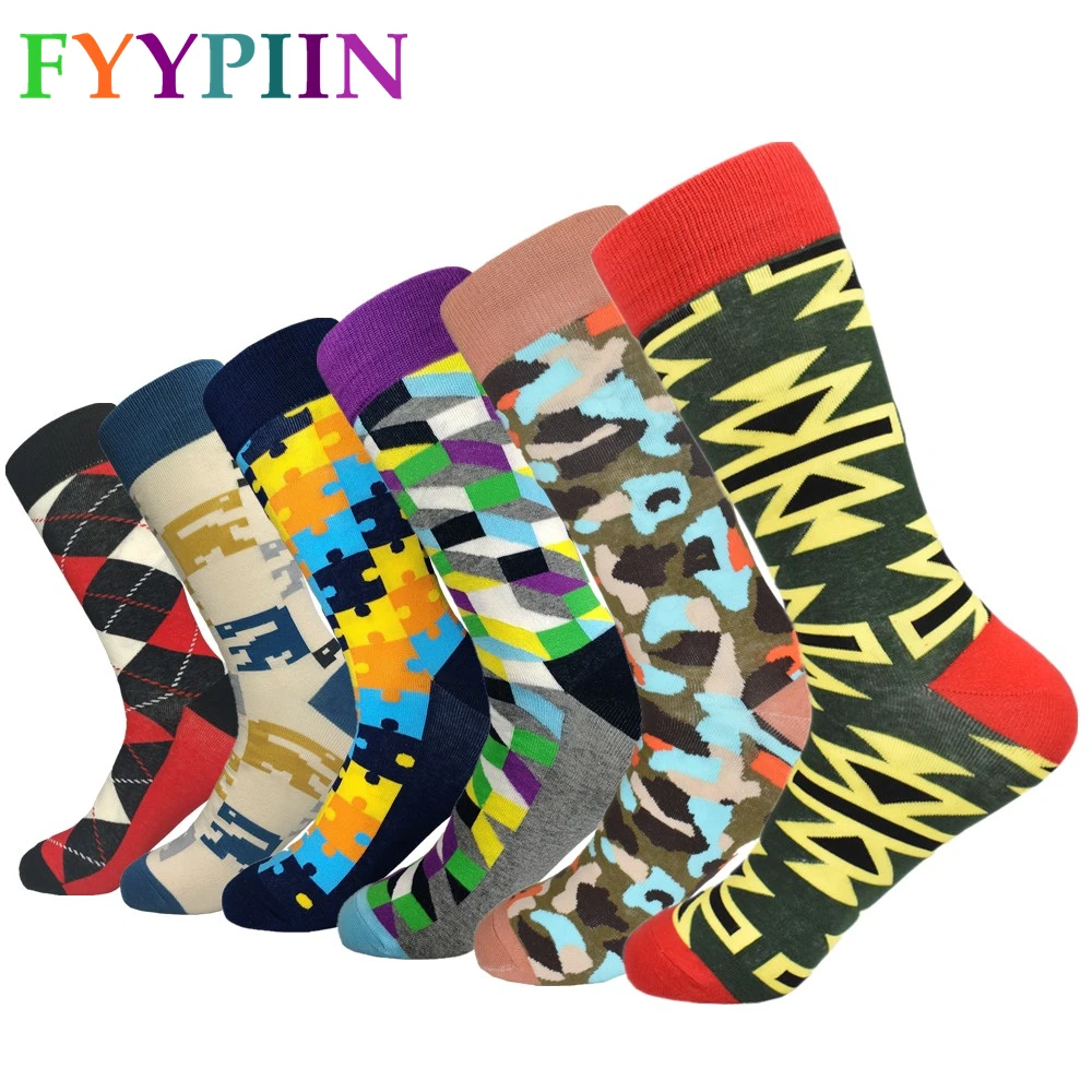 Calcetines Hombre 2019 роскошные мужские носки яркие цветные изящные забавные с узором в