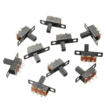 

10Pcs Interruptor 2A On-Off mini 3-Pin 2 Terminal Slide Switch PCB Mount 3P2T Lowest Price