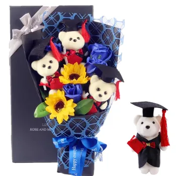 

10PC 12cm Romantic Valentine's Day Creative Gifts Bear Rose Flower Soap DIY Cartoon Bouquet Party Wedding Decoration