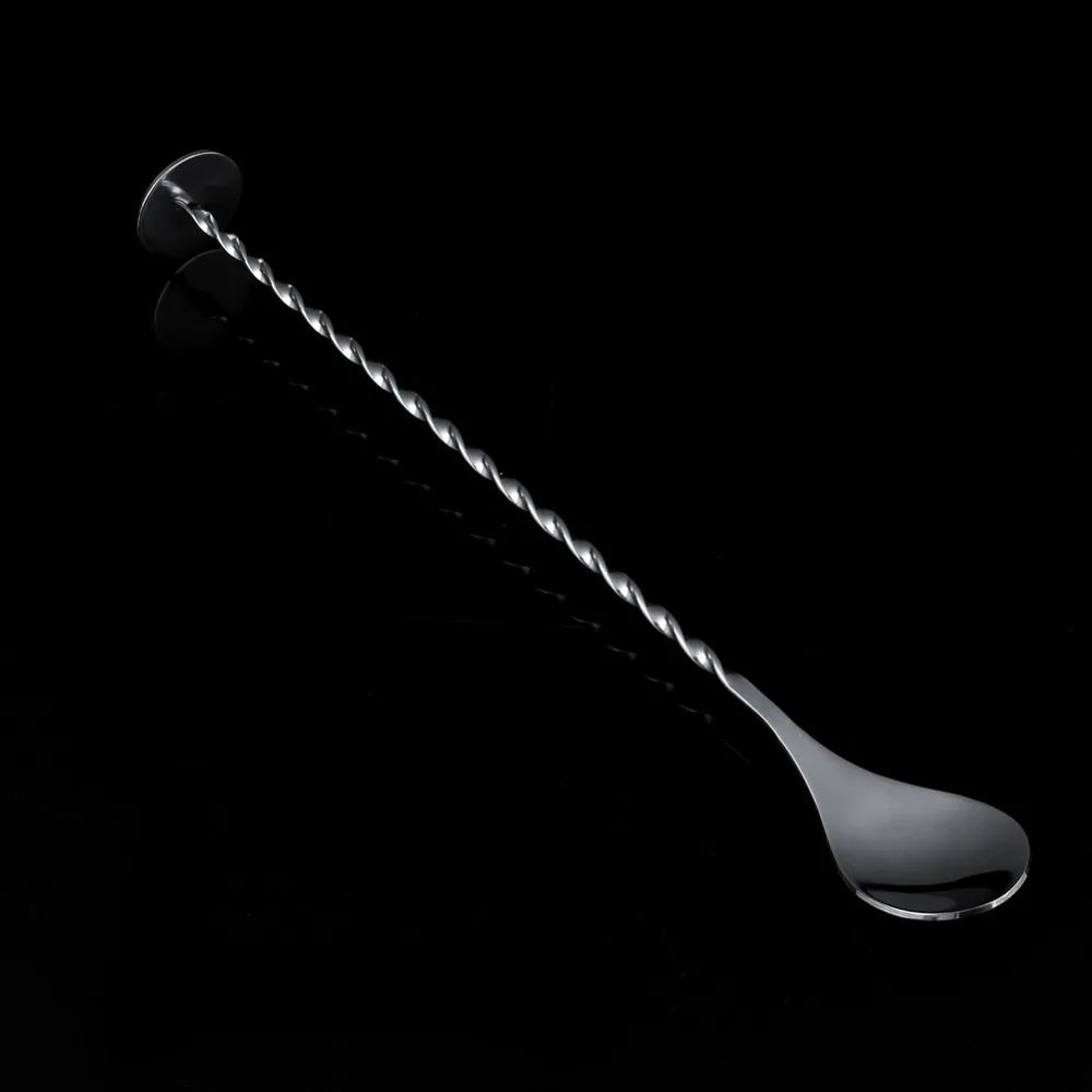 28cm/11" Cocktail Bar Spoon Stainless Steel Threaded Twisted Mixing Stir Spoon Bar Tool Bartender Tools Cocktail Spoon Stirrer