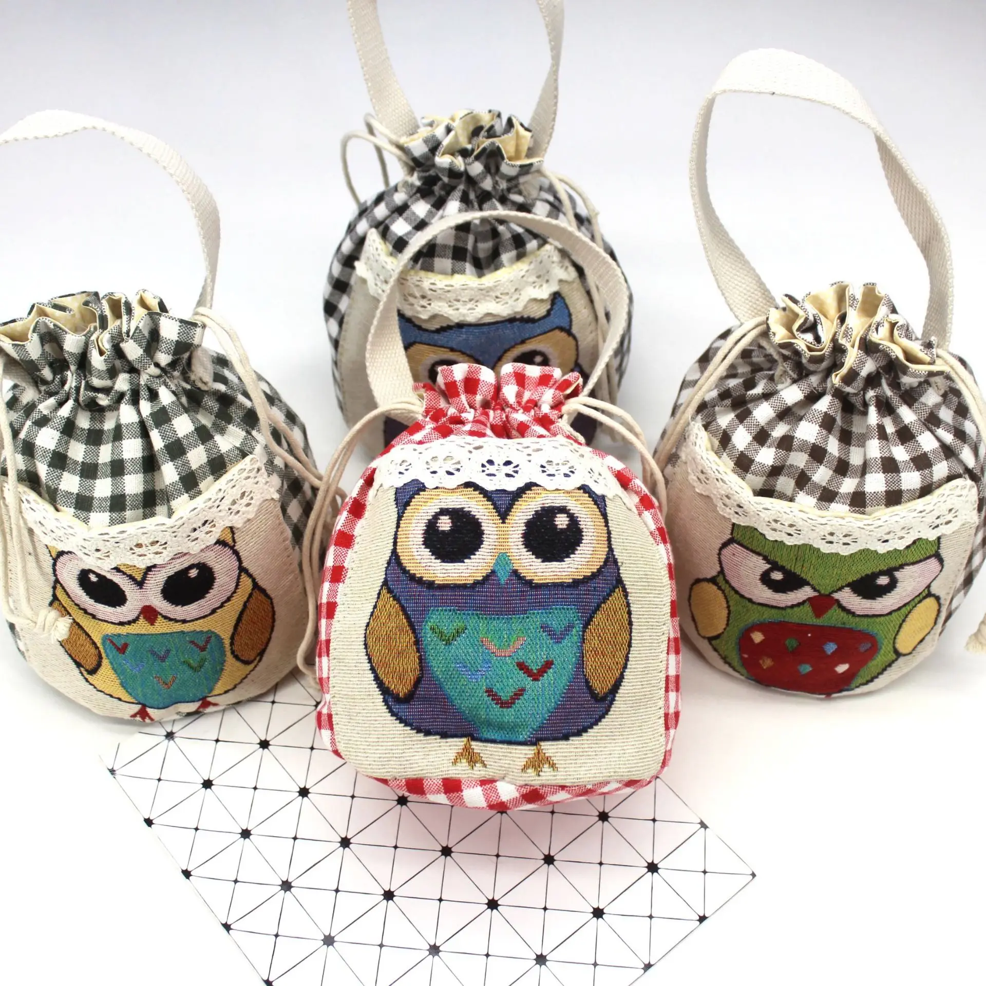 

Women mini Bags Owl Bucket Bags 2018 Cotton and linen cloth Purses Ladies Evening bag Female Cosmetic bag Cartoon girl's handbag