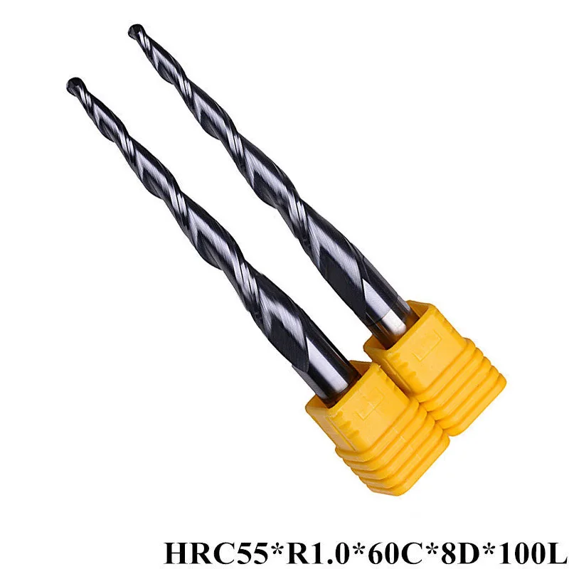 

2pcs End Mills Set Tungsten Drill Bit 55HRC 8mm End Mill 2 Flutes CNC Milling Cutter Tool New