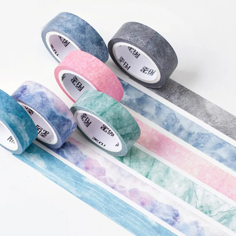 

1PC 15mm*7m Cute Natural Color Washi Tape Marble Masking Tape Decorative Adhesive Tape For Kid Scrapbooking Diary Photos Albums