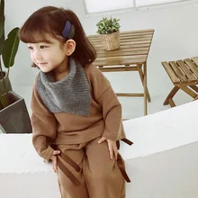 Новые детские шерстяные шарфы, детский шарф, для мальчиков и девочек Однотонные шали в осень зима шарф-пончо накидки