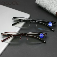 Iboode, анти-синий светильник, очки для чтения, для женщин и мужчин, полуоправа, очки против усталости, дальнозоркости, дальнозоркости, очки Gafas De Sol