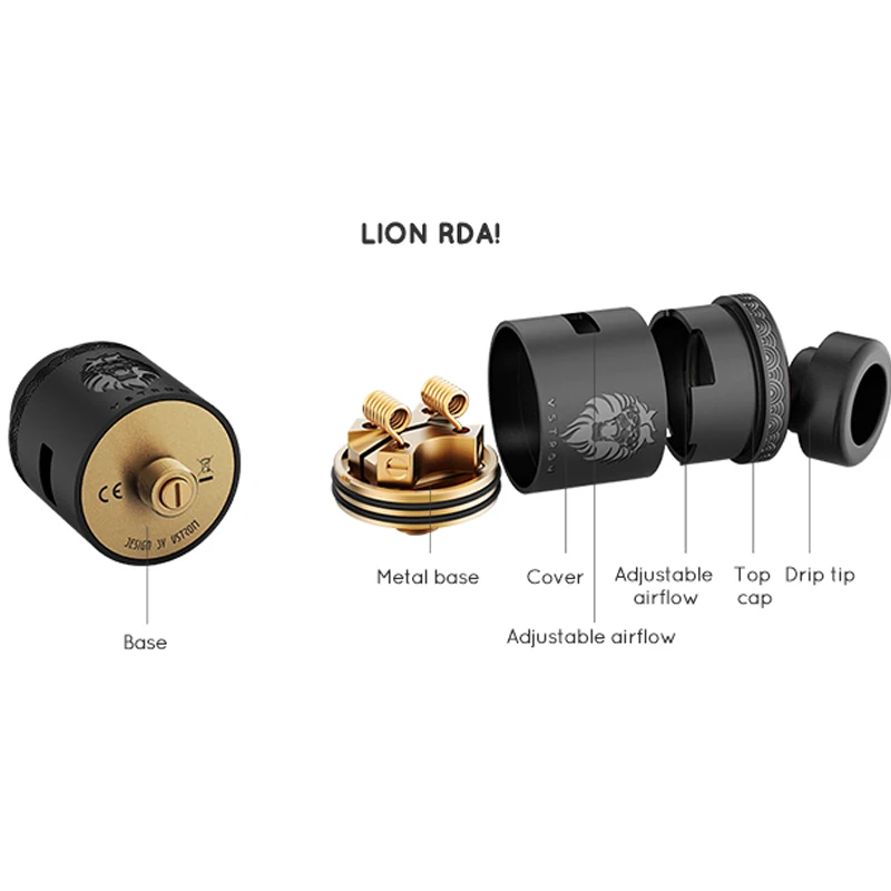 Атомайзер Vapor Storm 24 мм Lion Rda уникальная внутренняя структура 3 ступенчатый