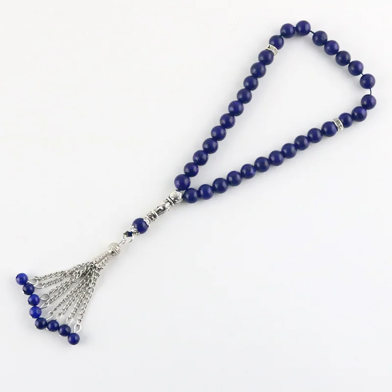 Оригинальные лазуритовые Синие Бусы 33 камни мусульманские четки tasbih ювелирные изделия Четки misbaha подарок