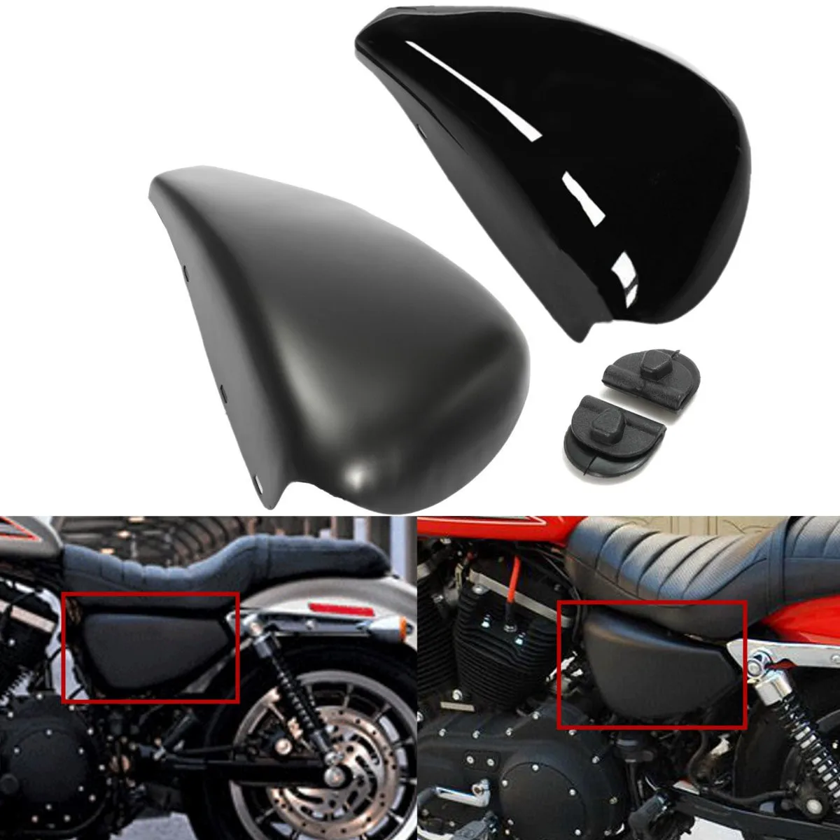 

Autoleader Matte/Glossy Black Iron Left Side Motorcycle Battery Ornamental Cover for Harley for Sportster XL883 XL1200 2004-2013