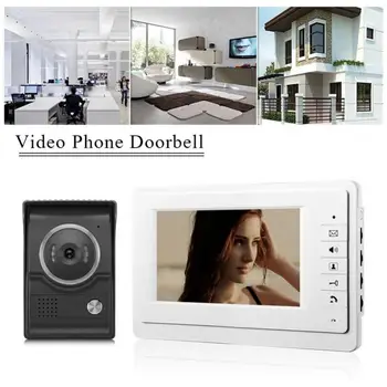 

100-240V Door Bell Blacklight LCD Video Door Phone Doorbell Night Vision Camera Intercom for Home Villa